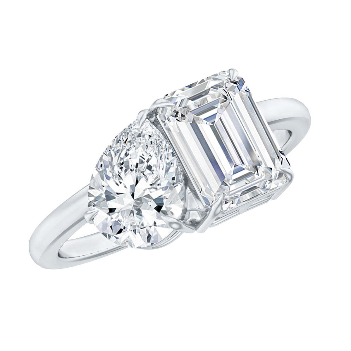 Lab Created Diamond Moi Et Toi Engagement Ring for Women