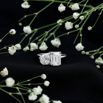 Lab Created Diamond Moi Et Toi Engagement Ring for Women