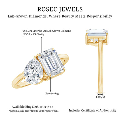 Lab Created Diamond Moi Et Toi Engagement Ring for Women