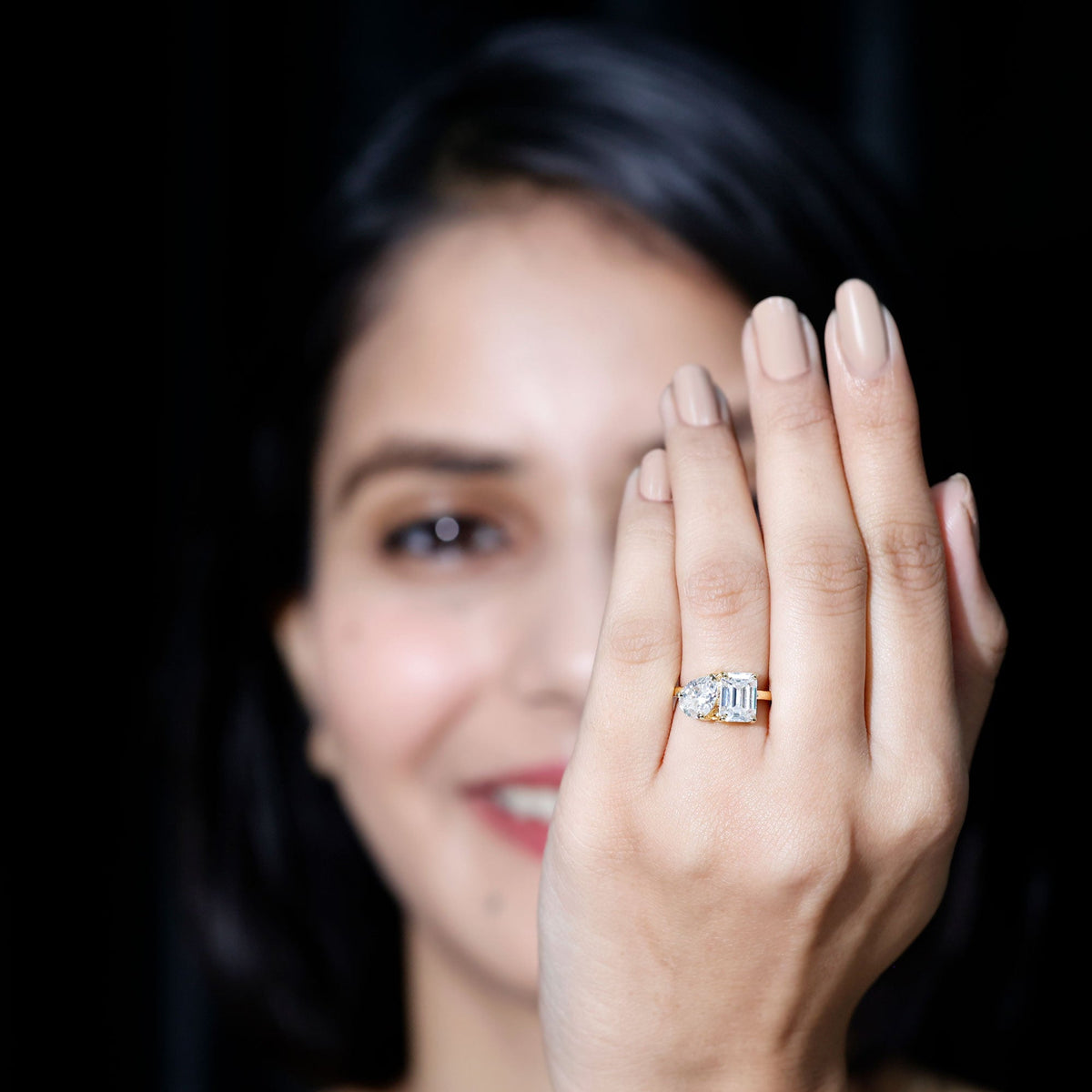 Lab Created Diamond Moi Et Toi Engagement Ring for Women