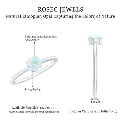 Natural Ethiopian Opal October Birthstone Ring