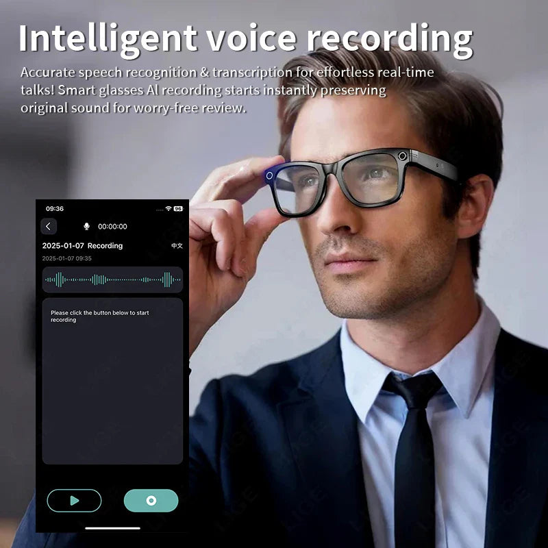 LIGE Smart Glasses Photography Video AI Intelligent Interactive Translation IOS Andirod Glasses