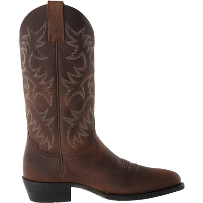 Handmade Cowboy Boots Embroidery Western Boots Pointed-toe Mid-calf Riding Boots