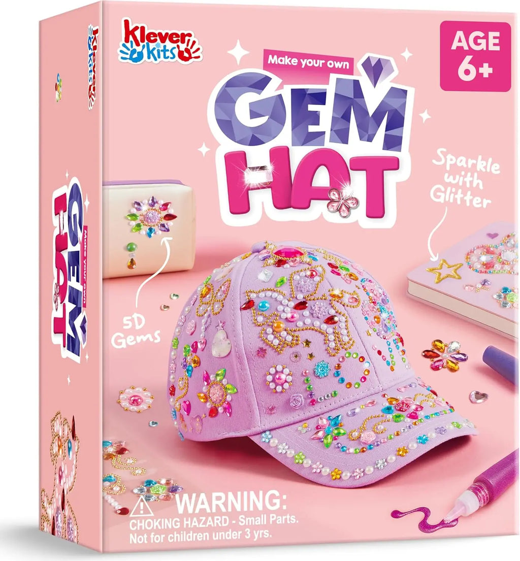 JOYFY DecorateYour Own Baseball Cap with 7 Sheets Gems Stickers Art & Crafts Kit Fun Creative DIY Toys for Kids Girls