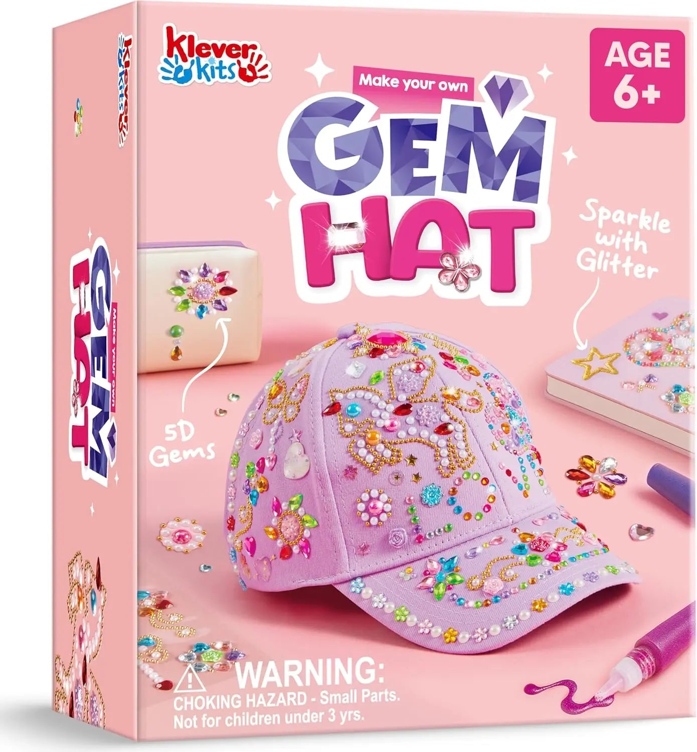 JOYFY DecorateYour Own Baseball Cap with 7 Sheets Gems Stickers Art & Crafts Kit Fun Creative DIY Toys for Kids Girls