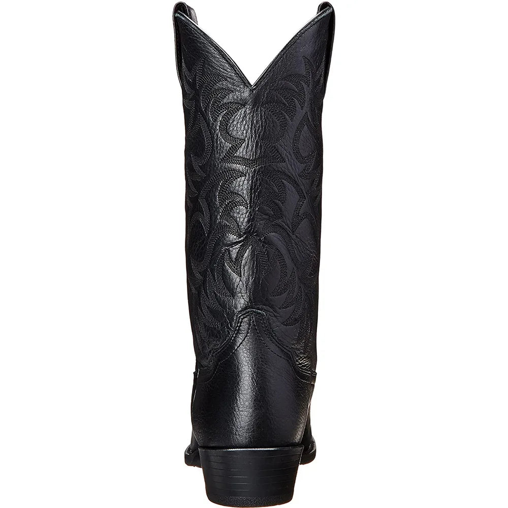Handmade Cowboy Boots Embroidery Western Boots Pointed-toe Mid-calf Riding Boots