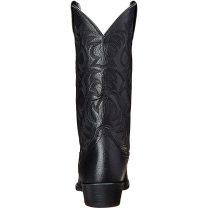 Handmade Cowboy Boots Embroidery Western Boots Pointed-toe Mid-calf Riding Boots