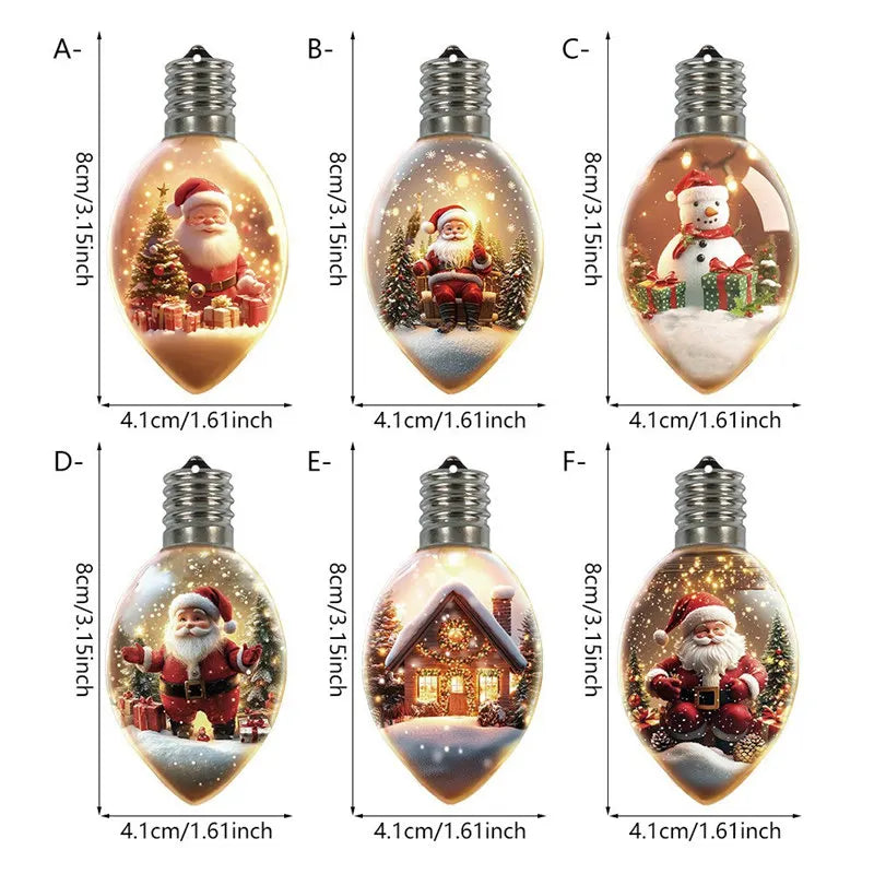 6 Pcs Wishing Bottle Christmas Tree Pendant Decoration Acrylic Christmas Pendants Children Birthday Party Gifts Xmas Ornaments