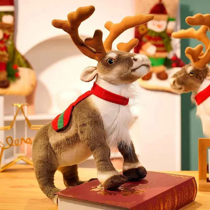 Simulation Christmas Reindeer Plush Toy (13.8/16.5 in) - Soft Elk Xmas Decor Gift