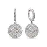 Sterling Silver Disco Ball Earrings | CZ Huggie Hoop Earrings