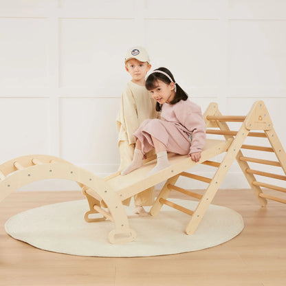 Tiny Land® Pikler Triangle 7-in-1 Montessori Climbing Set
