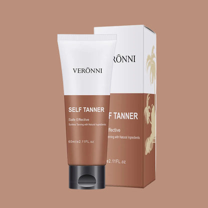Veronni Self Tanning Body Cream 60g - Natural Bronze Glow Self Tanner Lotion with Glycerin & Vitamins | Hydrating Sunless Tanning Moisturizer