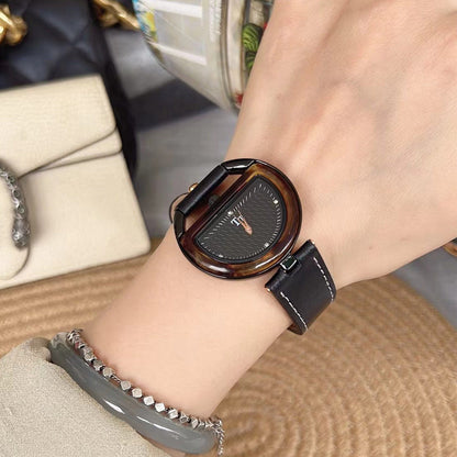 Womens Watch With A Genuine Leather Strap Simple And Elegant