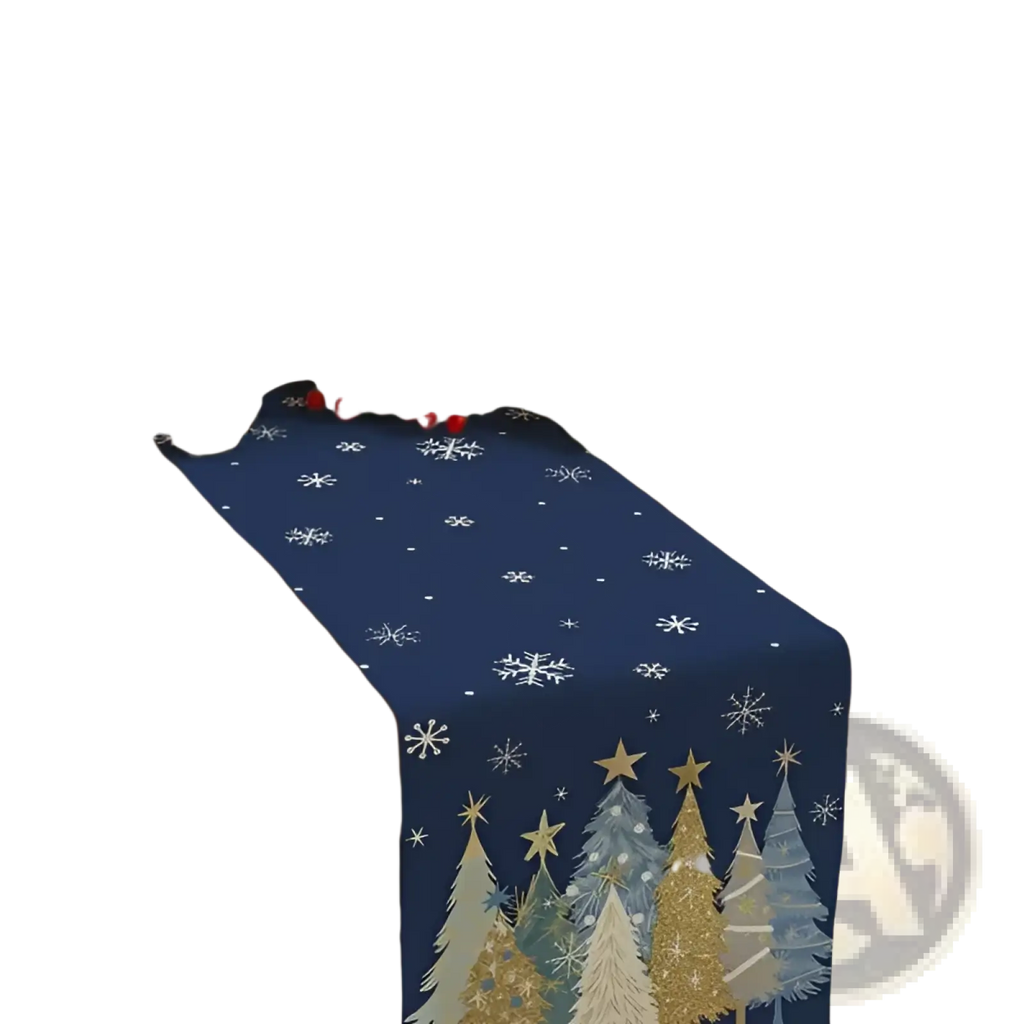 Christmas Table Runner 13x72 Inch, Xmas Trees Snowflakes Holiday Decorative Farmhouse Table Decoration For Kitchen Dinning, Indoor Outdoor Dinner Party Decor