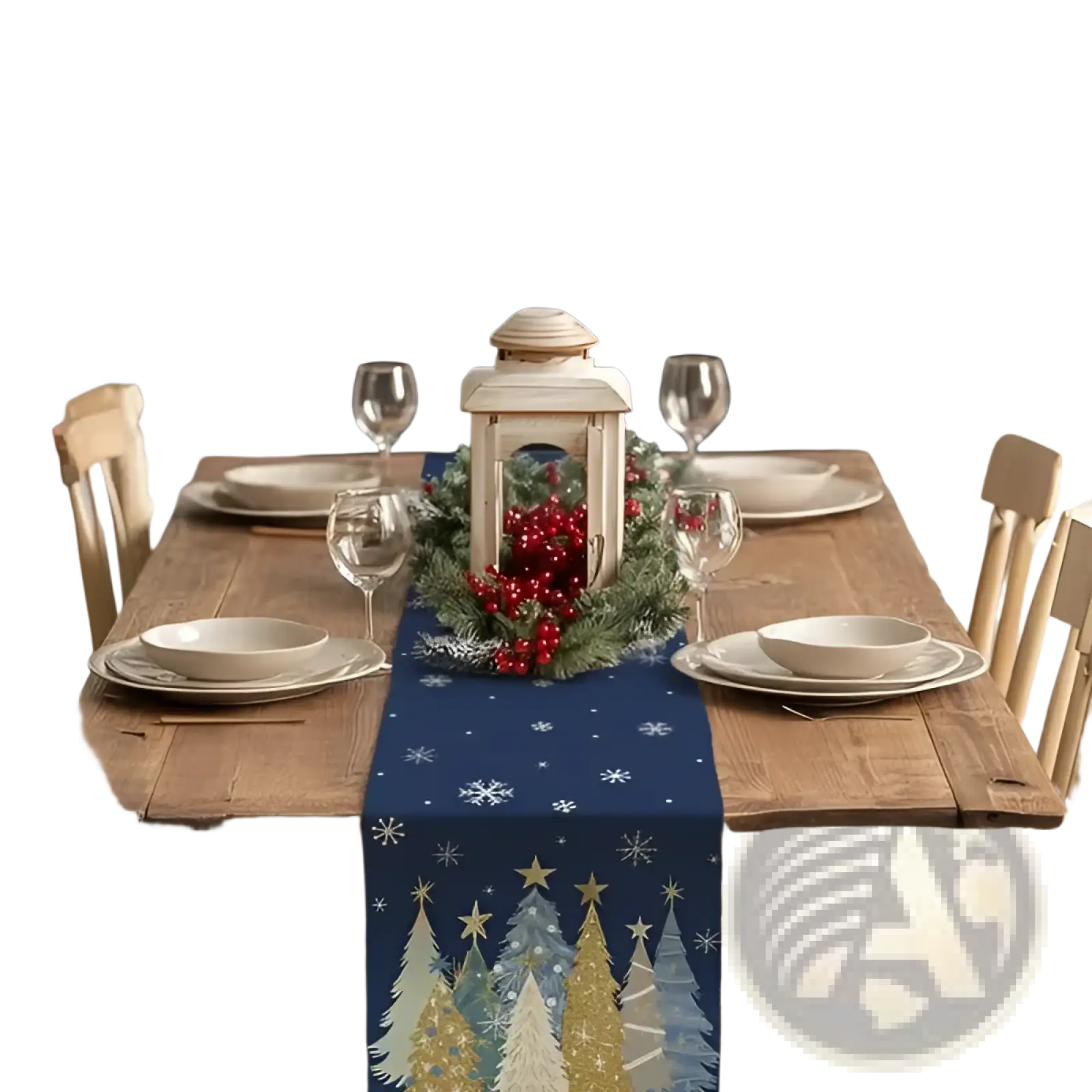 Christmas Table Runner 13x72 Inch, Xmas Trees Snowflakes Holiday Decorative Farmhouse Table Decoration For Kitchen Dinning, Indoor Outdoor Dinner Party Decor