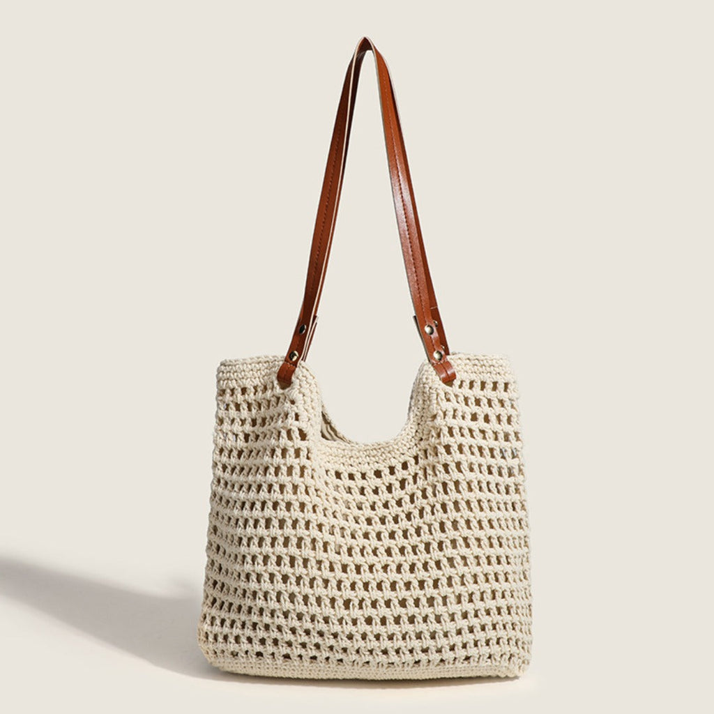 Hobo bag hand-woven, bag casual versatile slouchy bag, seaside vacation beach bag, large capacity shoulder bag