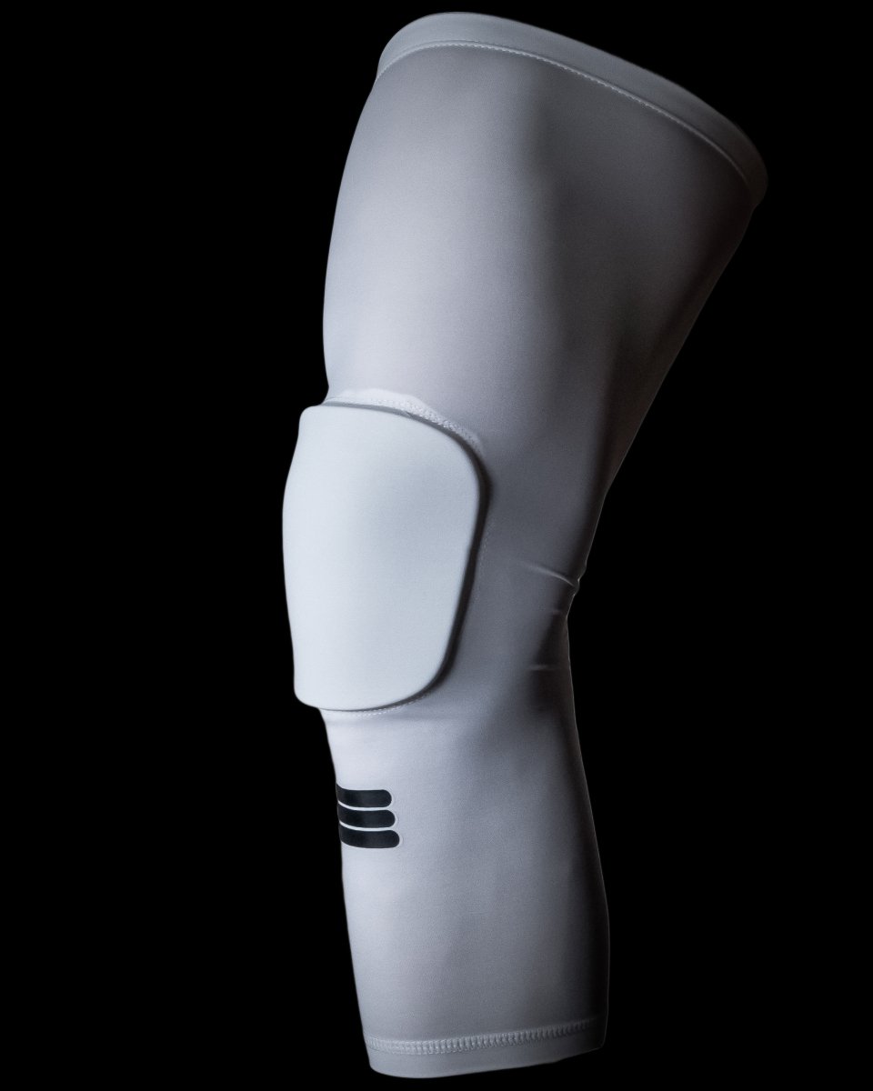 Full-Length Padded Knee Sleeve - White