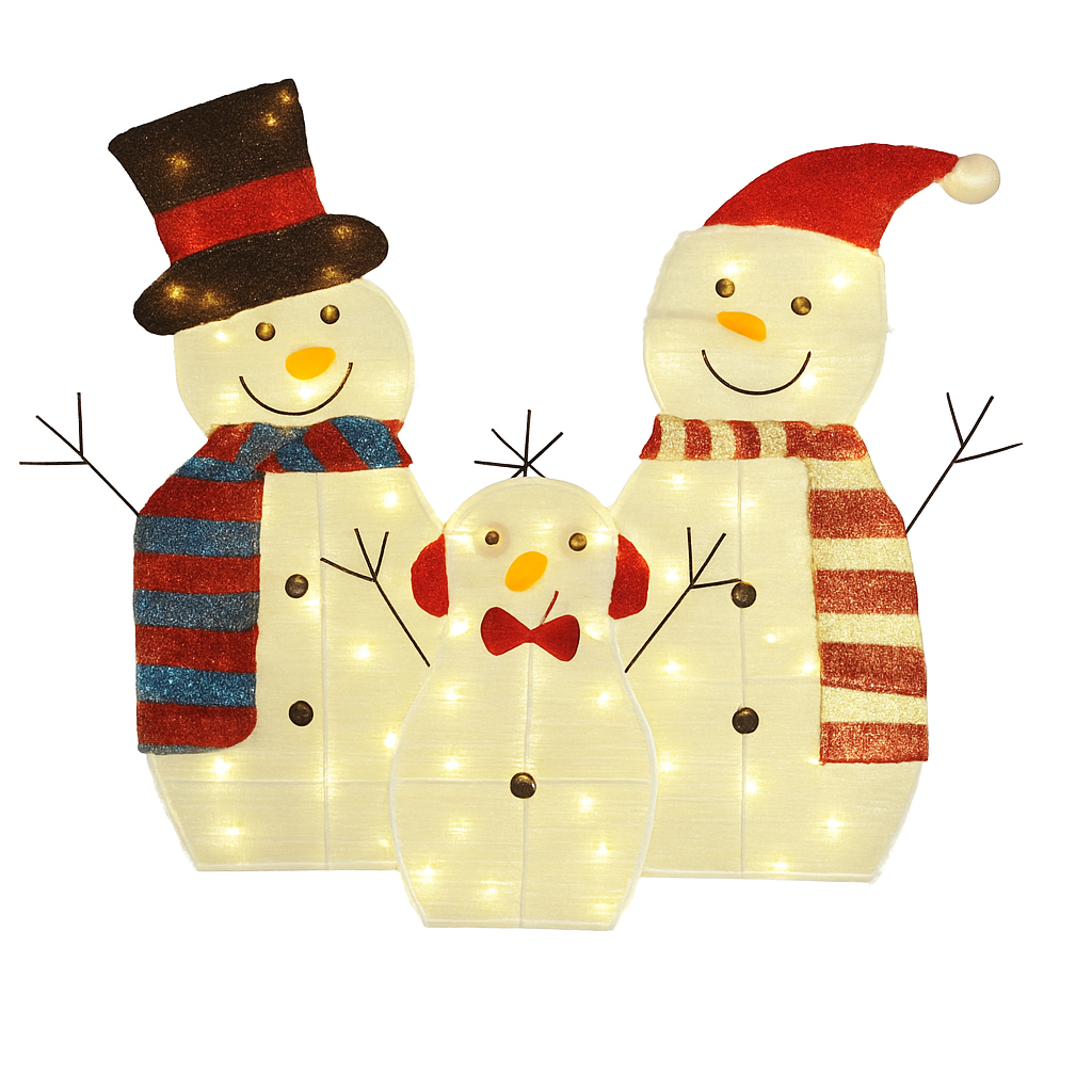 2D Christmas Snowman Yard Decoration with LED Lights