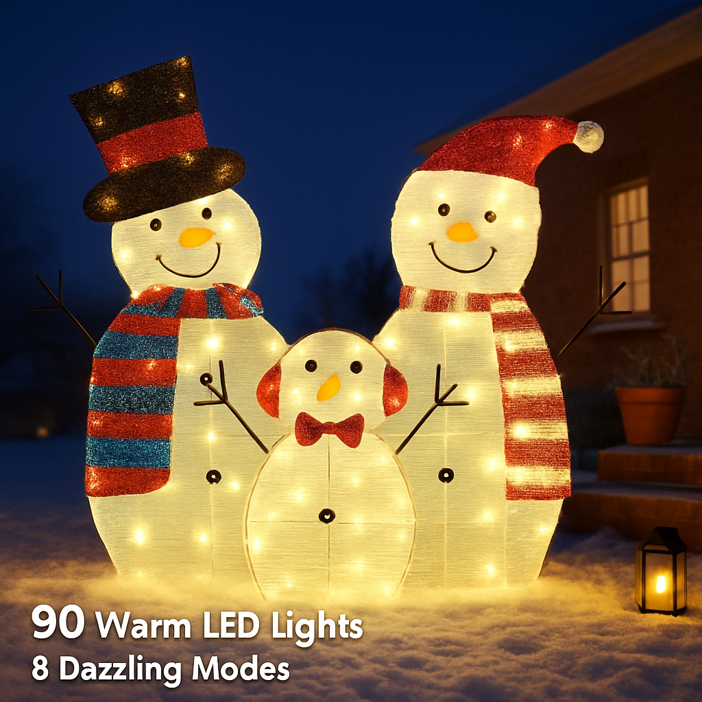 2D Christmas Snowman Yard Decoration with LED Lights