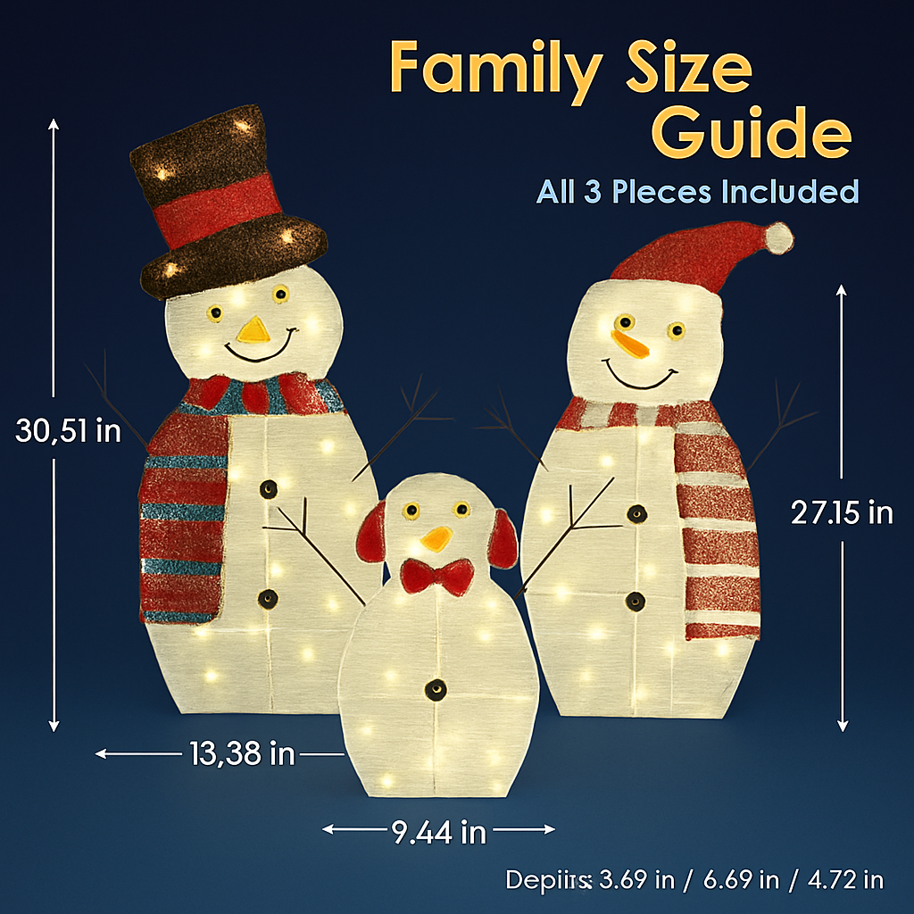 2D Christmas Snowman Yard Decoration with LED Lights