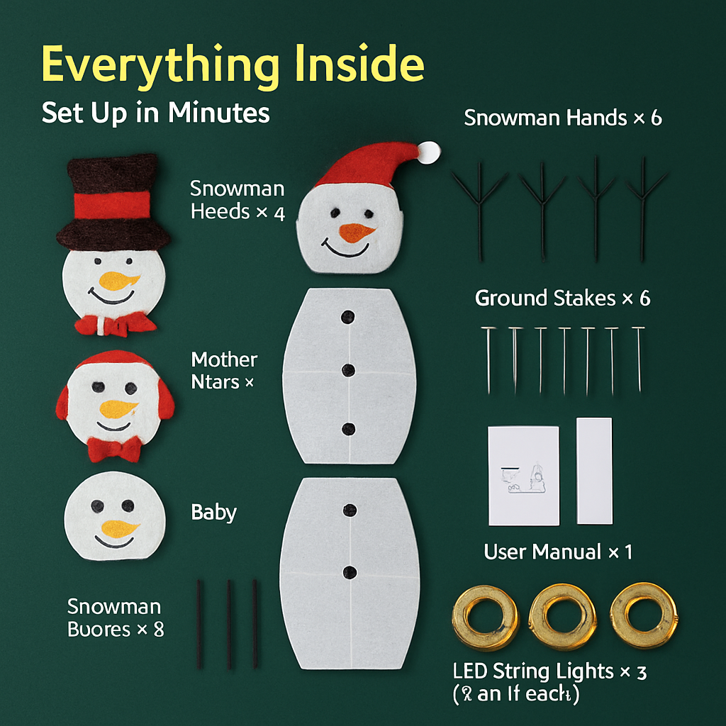 2D Christmas Snowman Yard Decoration with LED Lights