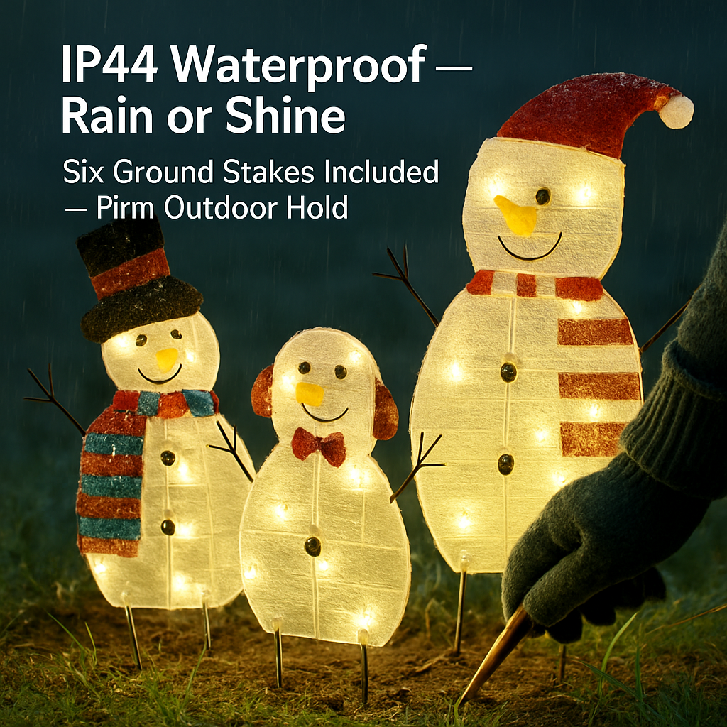 2D Christmas Snowman Yard Decoration with LED Lights