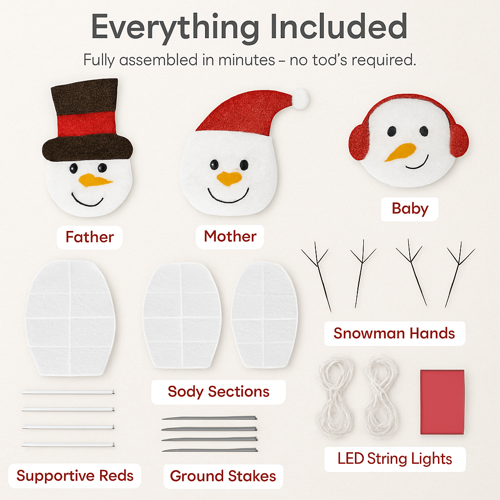 2D Christmas Snowman Yard Decoration with LED Lights
