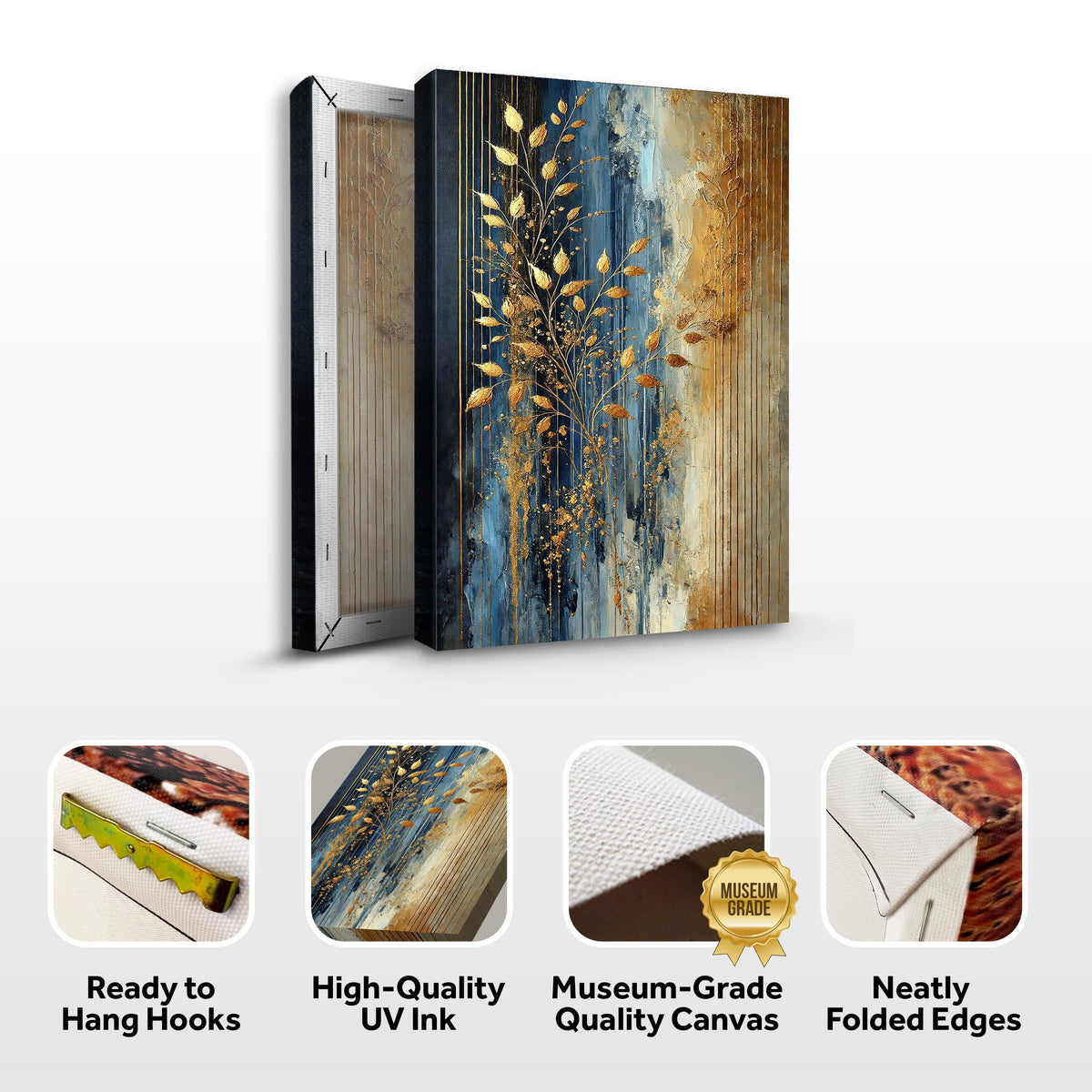 Modern Gold Leaves Wall Art