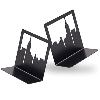 NYC Skyline Bookends 2-Pack – Metal Book Ends by Geomod