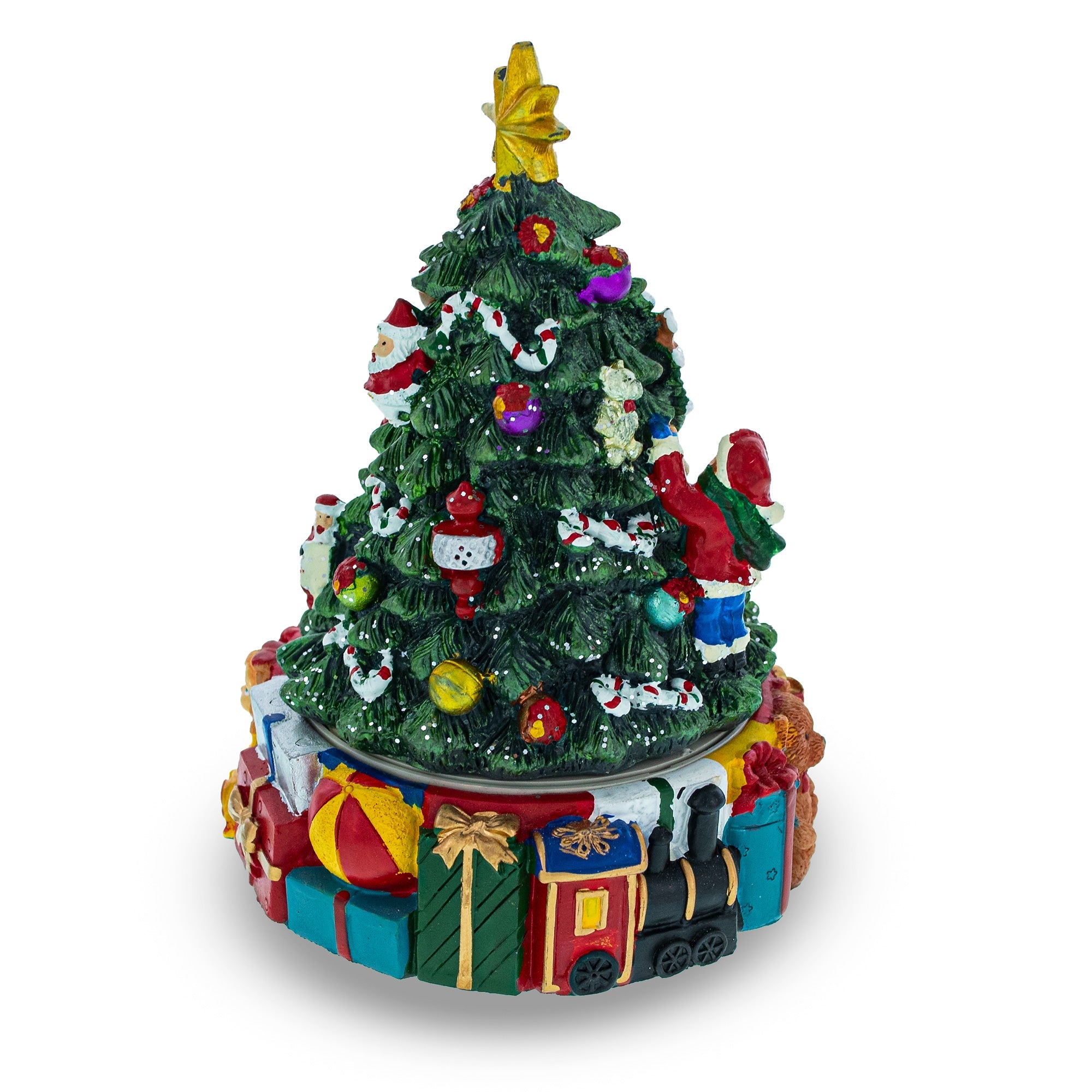 Animated Musical Christmas Tree Figurine - Rotating Deck the Halls Music Box