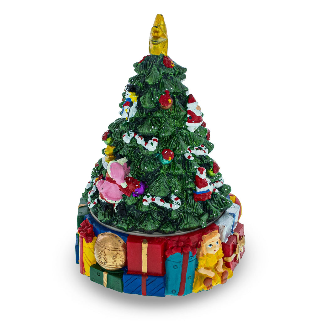 Animated Musical Christmas Tree Figurine - Rotating Deck the Halls Music Box