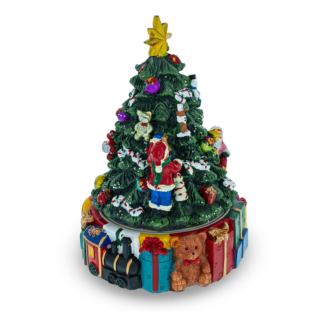 Animated Musical Christmas Tree Figurine - Rotating Deck the Halls Music Box