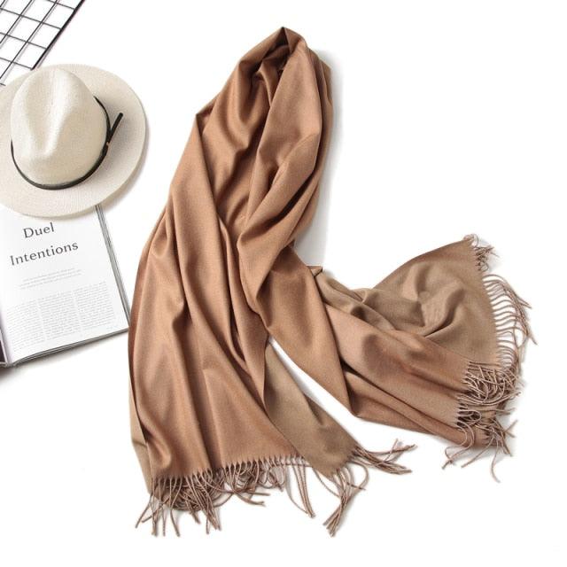 Fashion Winter Solid Soft Scarf Cashmere Lightweight Scarves Shawls Cashmere Escharpe Scarfs Lightweight Shawls Hijabs Shawls Escharpe Elegant Wrap Blanket Bandana Tassel For Lady