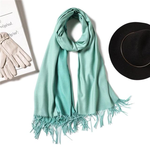 Fashion Winter Solid Soft Scarf Cashmere Lightweight Scarves Shawls Cashmere Escharpe Scarfs Lightweight Shawls Hijabs Shawls Escharpe Elegant Wrap Blanket Bandana Tassel For Lady