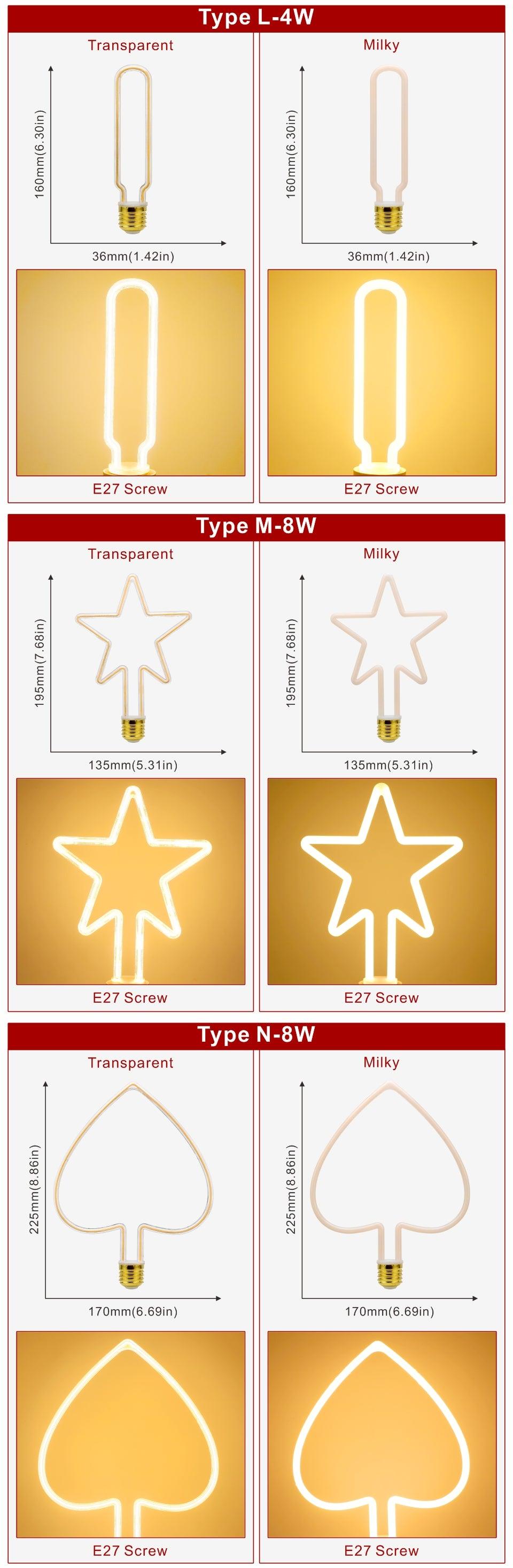 Retro LED Edison Bulb E27 Vintage Soft Filament Bulb Holiday Night Light Christmas Home Decor Halloween Lights