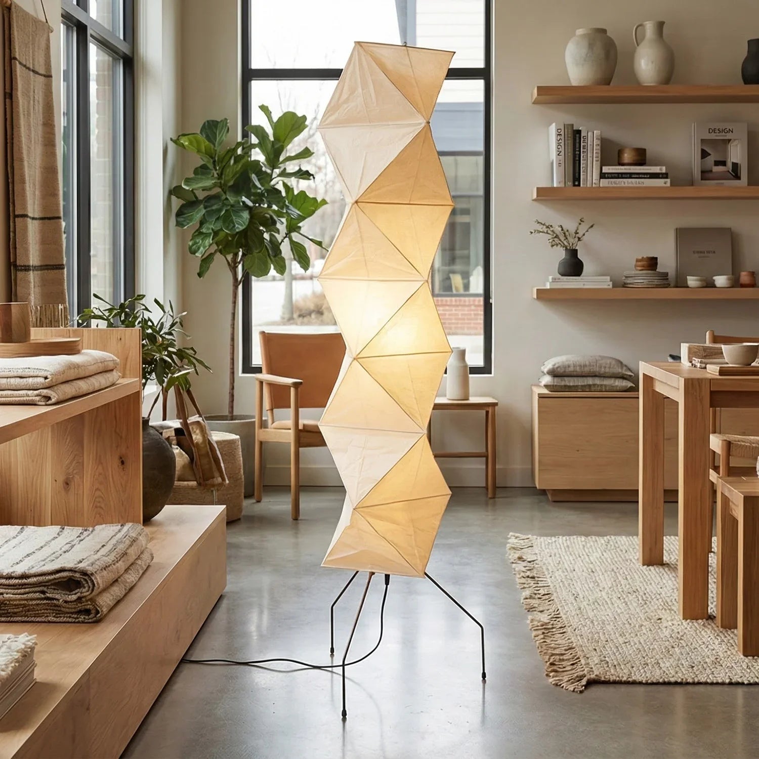Akari Rhombus Origami UF4-L8 Floor Lamp