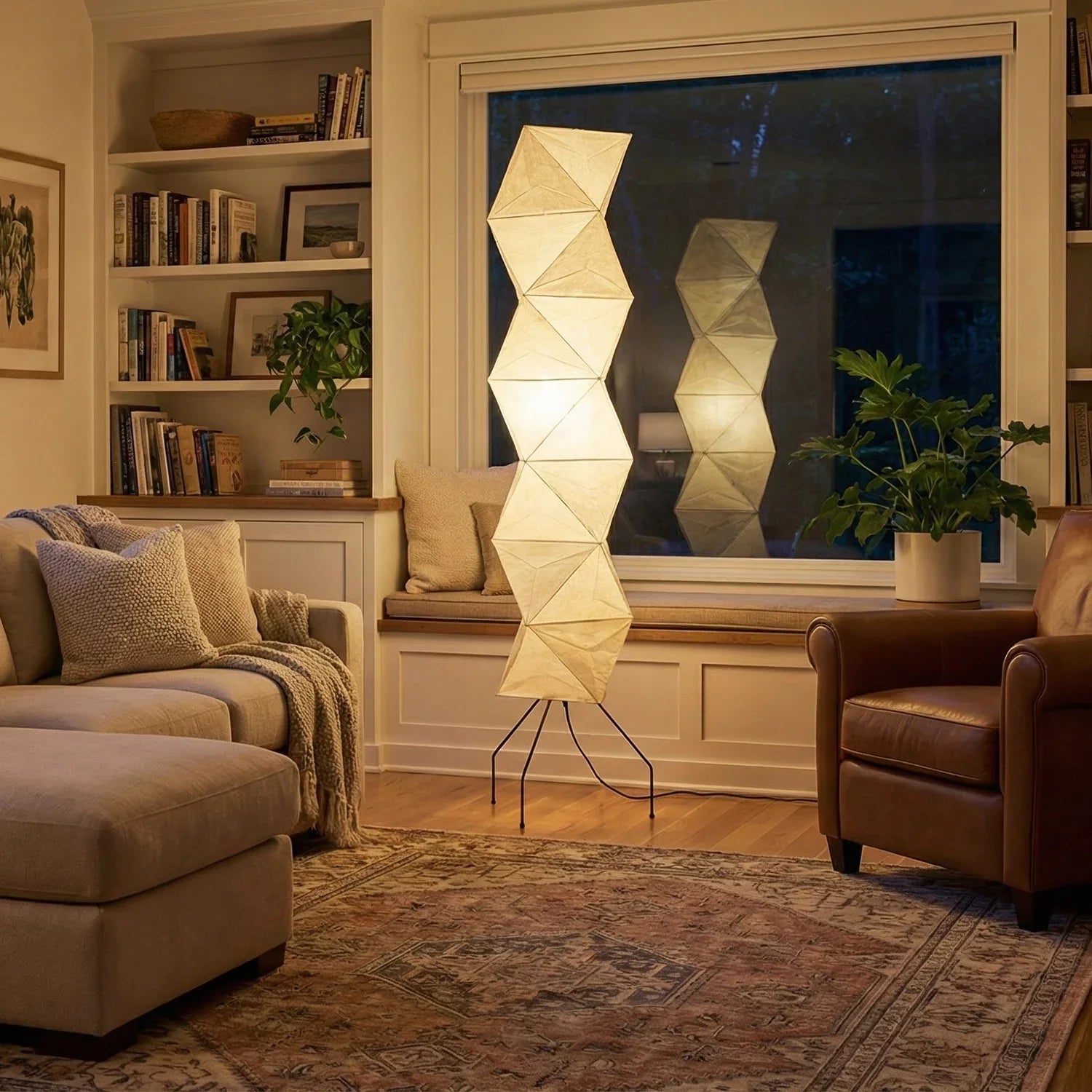 Akari Rhombus Origami UF4-L8 Floor Lamp