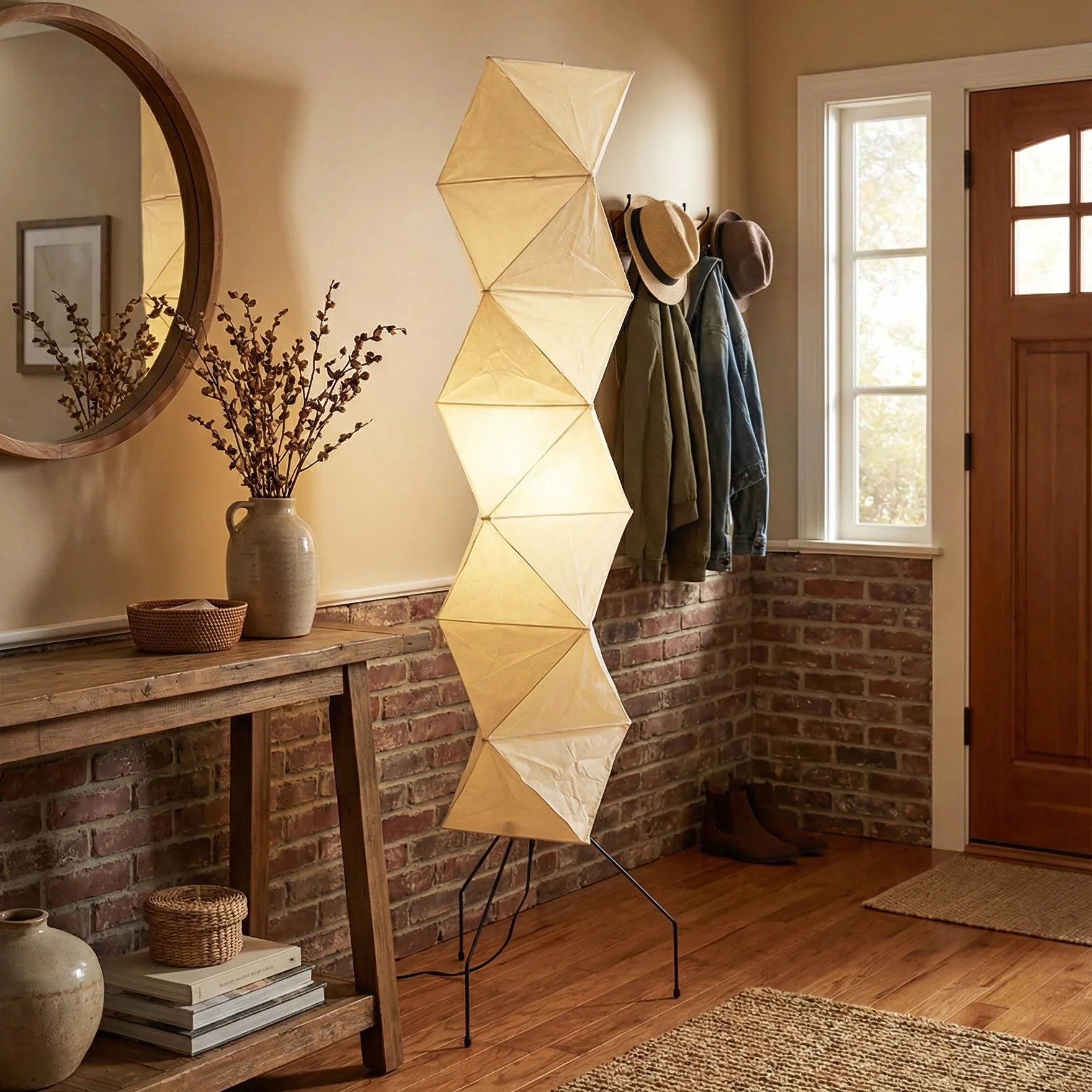 Akari Rhombus Origami UF4-L8 Floor Lamp