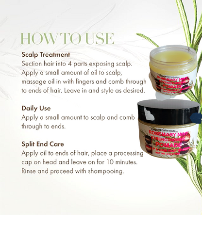 Wholesale-Organics Rosemary Mint Strengthening Hair Pomade, Grease-Scalp & Hair Treatment (24 pack)