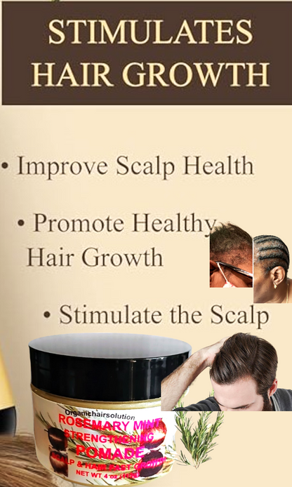 Wholesale-Organics Rosemary Mint Strengthening Hair Pomade, Grease-Scalp & Hair Treatment (24 pack)