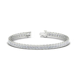 6.00 CTW Created Moissanite Princess Cut Half Bezel Tennis Bracelet in 14K Gold Over Sterling