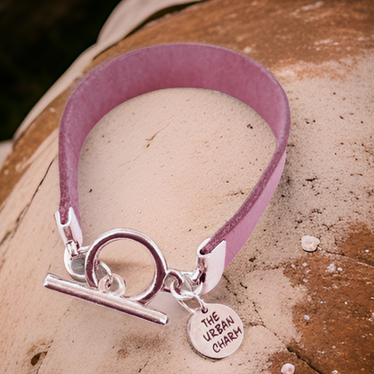 The Urban Charm Pink Leather Color Band Bracelet