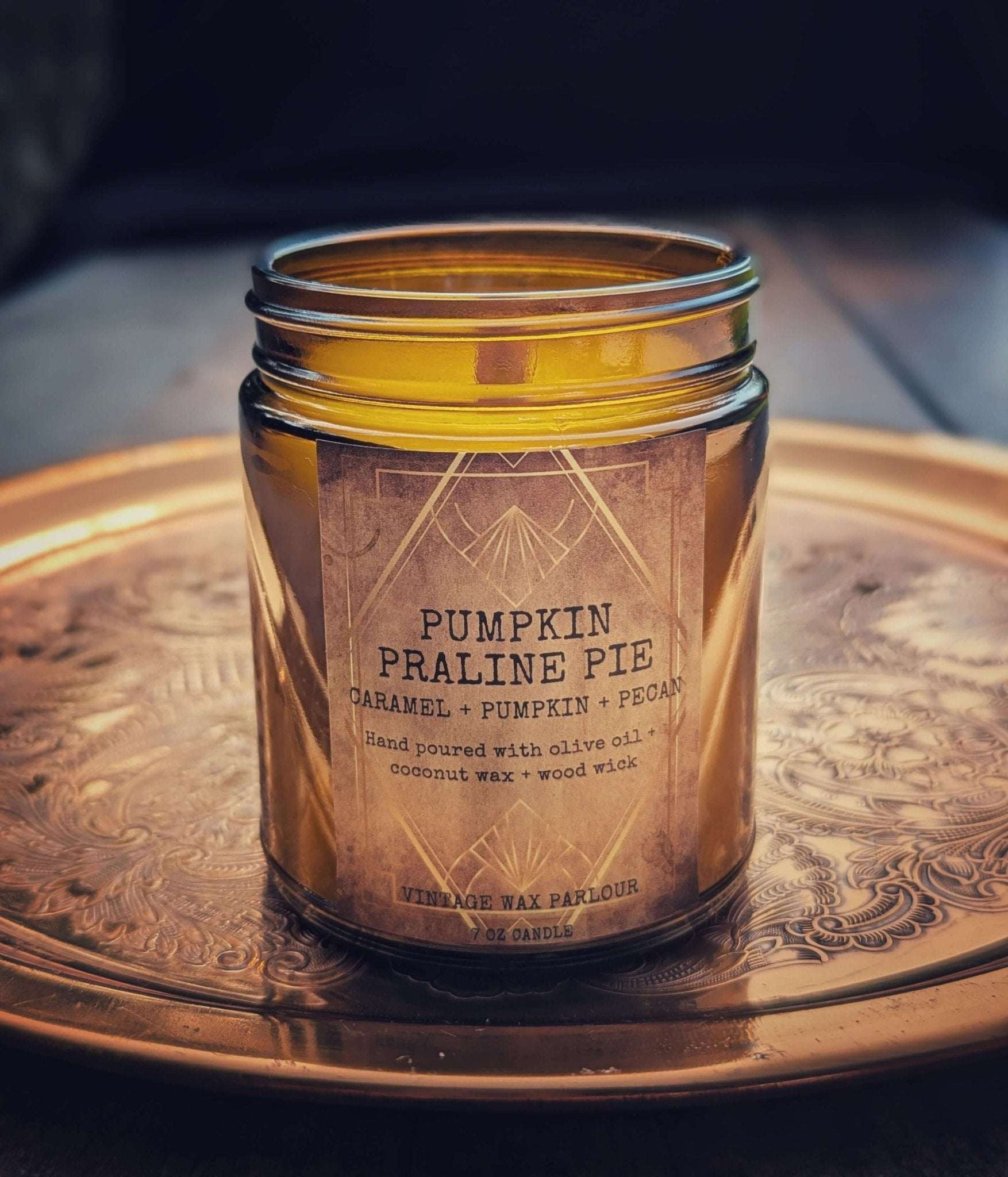 Vintage Wooden Wick Candle – Art Deco 1920s Inspired Scented Candle Gift