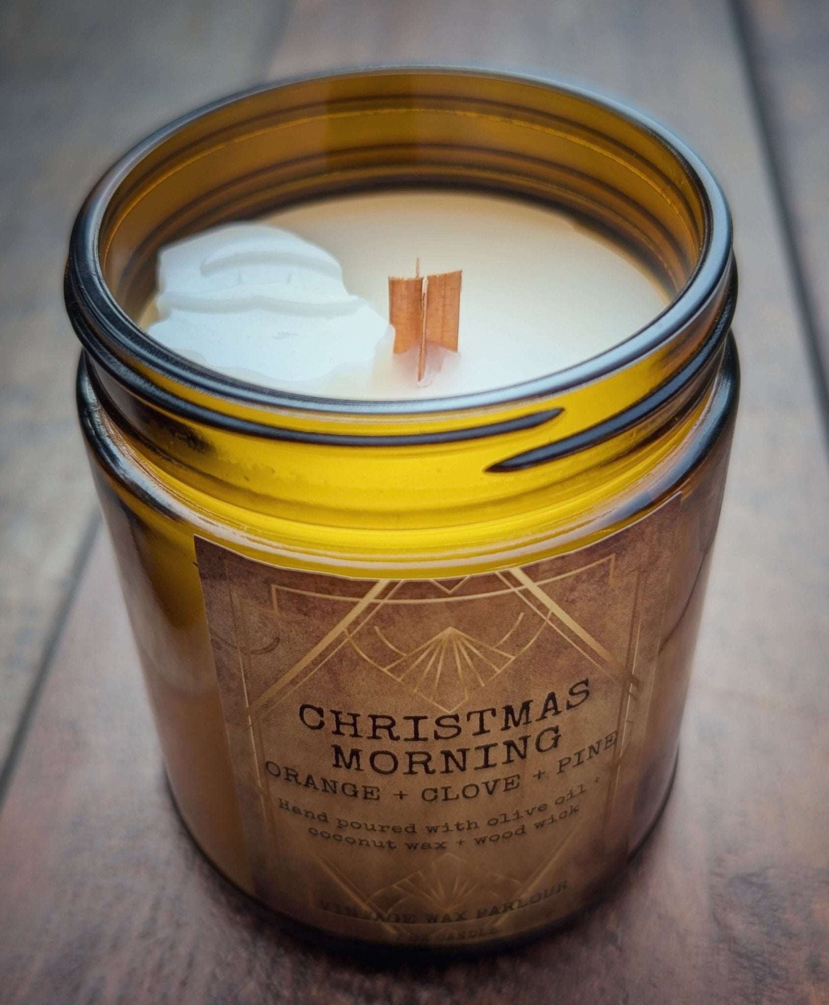 Vintage Wooden Wick Candle – Art Deco 1920s Inspired Scented Candle Gift