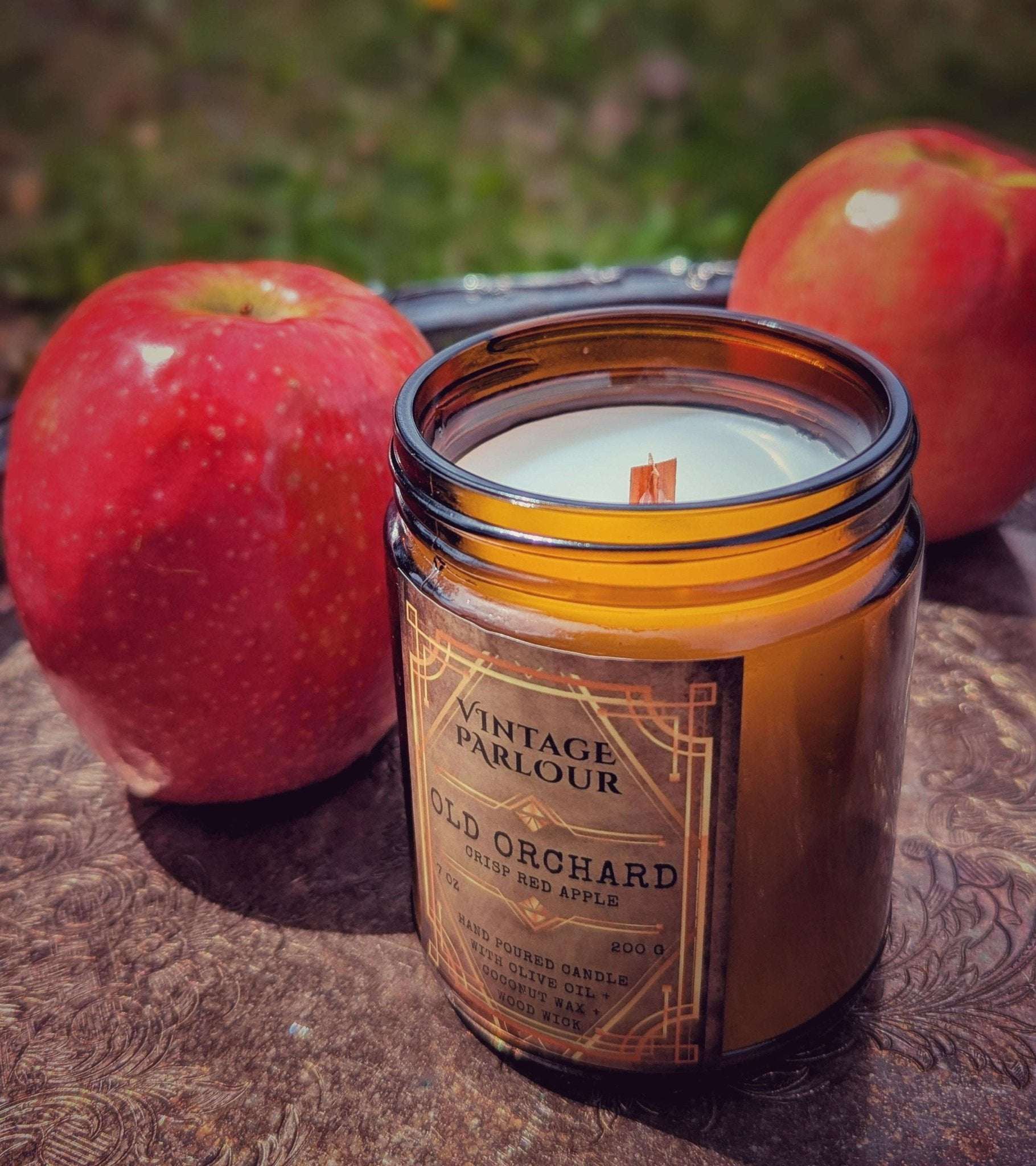 Vintage Wooden Wick Candle – Art Deco 1920s Inspired Scented Candle Gift